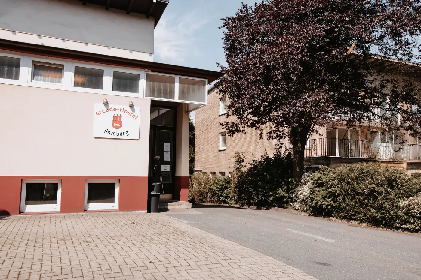 Eingang des Arcade Hostel Hamburg